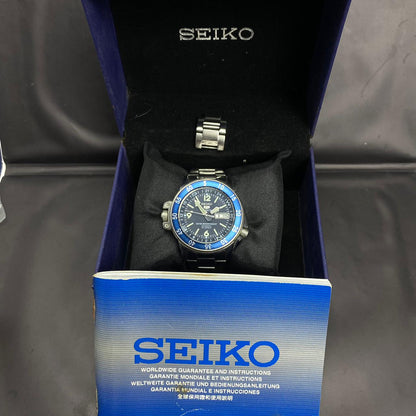 Rare Seiko 5 Sports SKZ209 Automatic Atlas Map Meter Land Shark Blue Dial Watch