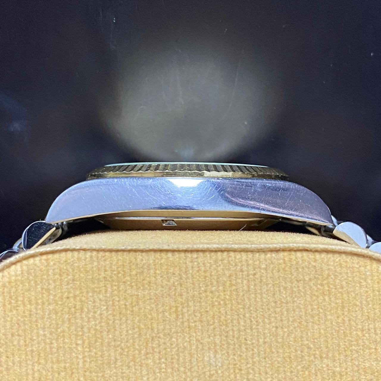 Rare Bulova Super Seville Calender Automatic Date Two Tone Gold Dial Watch Men