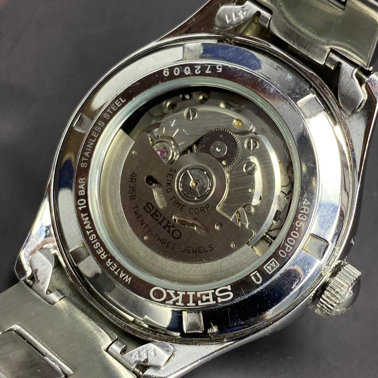 RARE Seiko SRP701 Automatic 4R35-00P0 Silver Dial Date Dress Watch Neo Classic