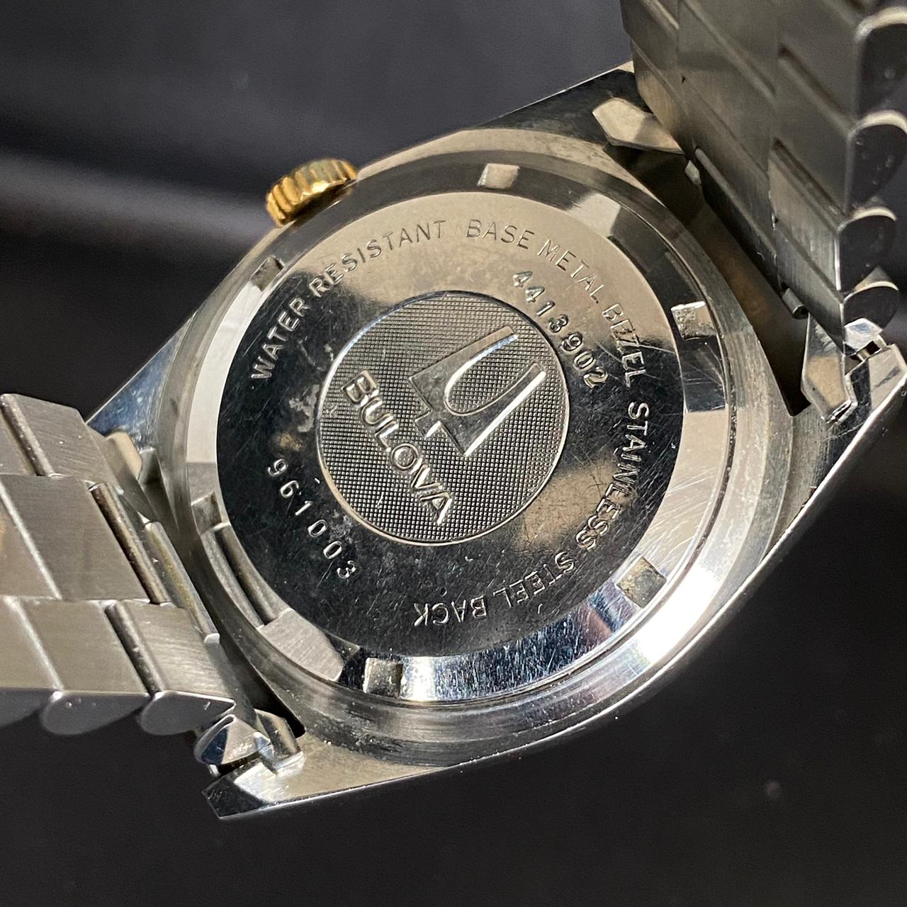 RARE Bulova President Super Seville Two Tone Automatic Gold Vintage Watch Men