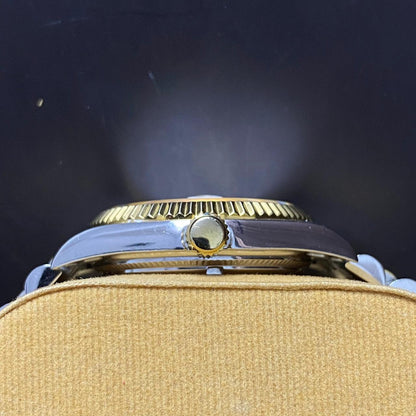 RARE Orient President Automatic EV0J-B0-B White Dial Diamond TwoTone 1990s Watch