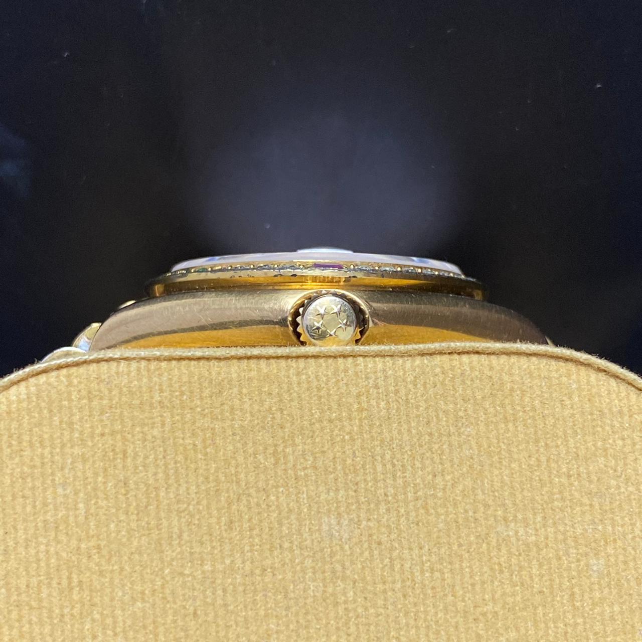 Rare Blansacar President Gold Dial Automatic 2834-8233 ETA Swiss Diamond Watch