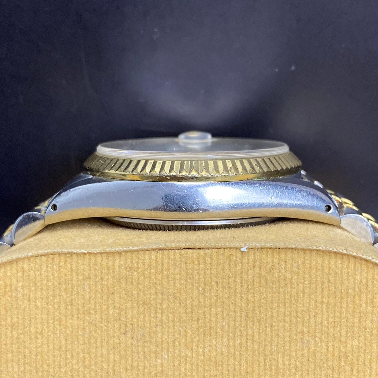 RARE Bulova Chronoprecision Date Roman Index White Dial Automatic Two Tone Swiss