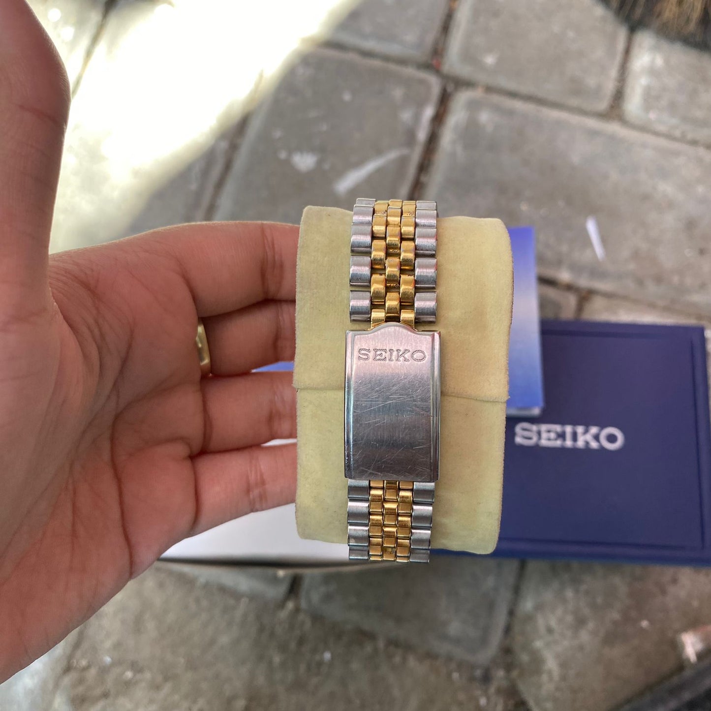 Seiko President SNXJ90 Automatic 7S26-3110 White Dial Two Tone Vintage Watch
