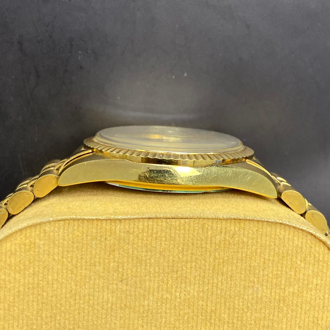 RARE Rado Voyager Automatic ETA Swiss Watch Day Date Full Gold 90s Vintage Men