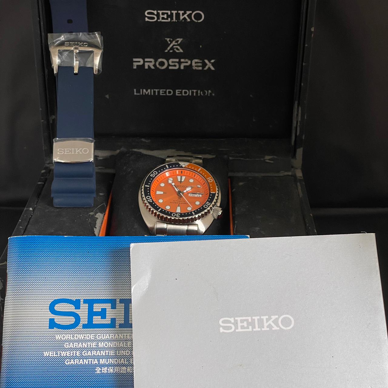 RARE Seiko Prospex SRPC95K1 Diver Orange Turtle Asia Limited Edition Watch NOS