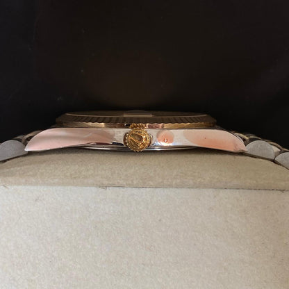 RARE Bulova Super Seville President Day Date Diamond Index Two Tone Watch Men