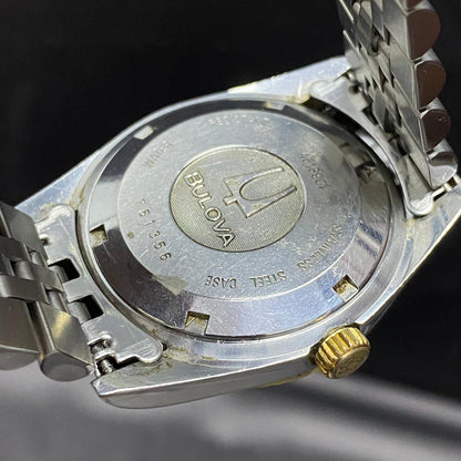 Rare Bulova Super Seville Calender Automatic Date Two Tone Gold Dial Watch Men