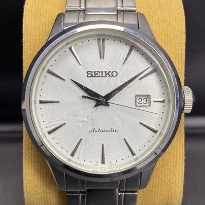 RARE Seiko SRP701 Automatic 4R35-00P0 Silver Dial Date Dress Watch Neo Classic