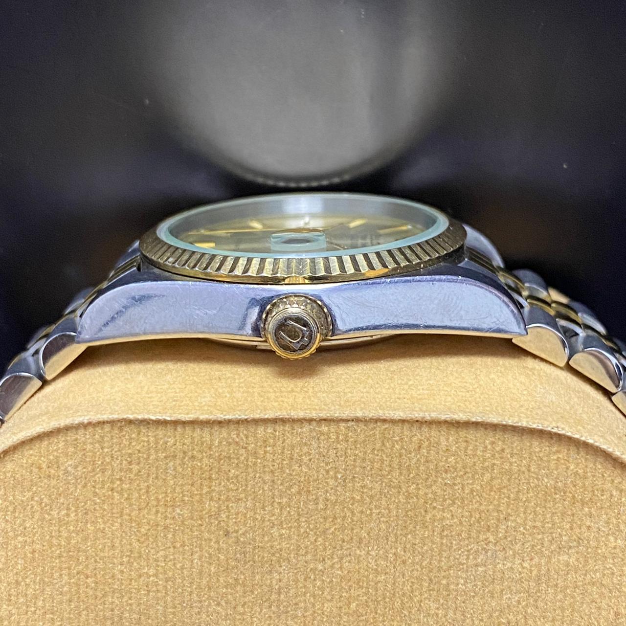 Rare Bulova Super Seville Calender Automatic Date Two Tone Gold Dial Watch Men