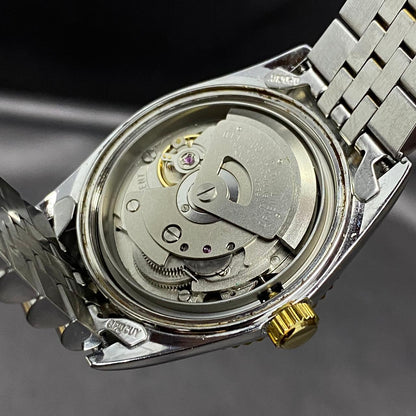 RARE Orient President Automatic EV0J-B0-B White Dial Diamond TwoTone 1990s Watch