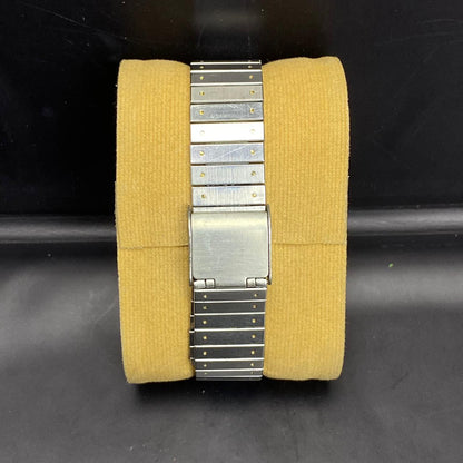 Rare Seiko Chronos Quartz 7731-5130 Square Silver Oak Style 1985s Vintage Watch