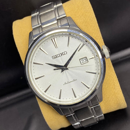 RARE Seiko SRP701 Automatic 4R35-00P0 Silver Dial Date Dress Watch Neo Classic