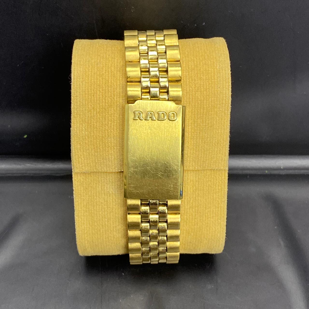 RARE Rado Voyager Automatic ETA Swiss Watch Day Date Full Gold 90s Vintage Men