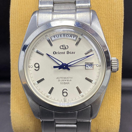 RARE Orient Star President Automatic EV0F-C0 White Dial Day Date Vintage Watch