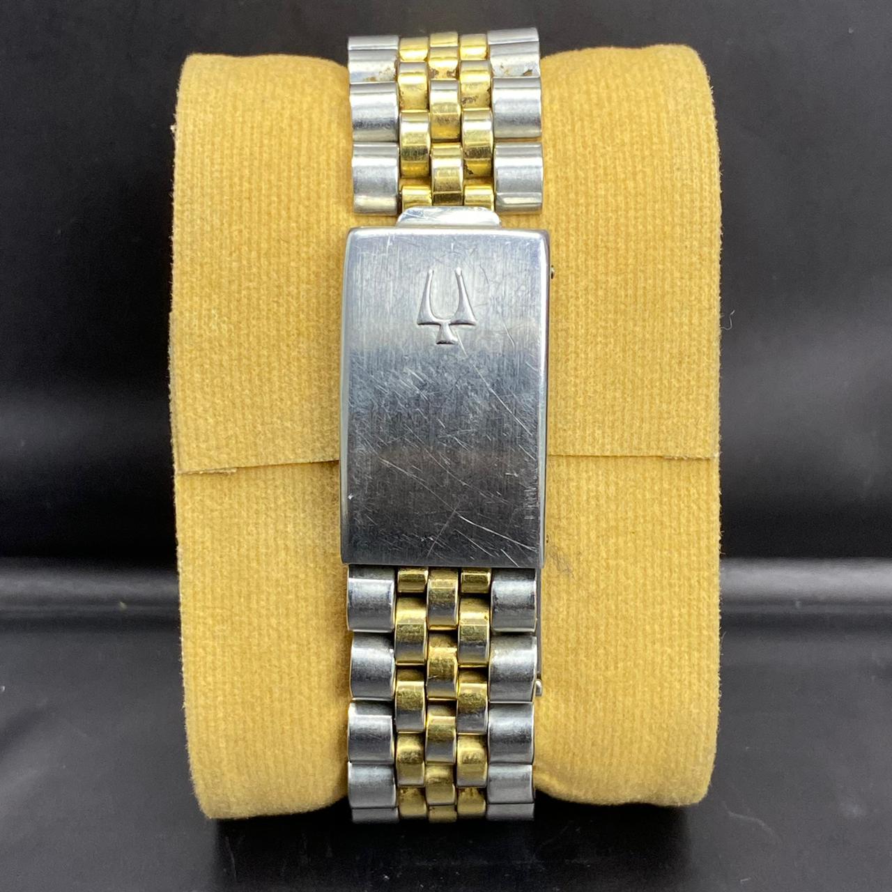 RARE Bulova Chronoprecision Date Roman Index White Dial Automatic Two Tone Swiss