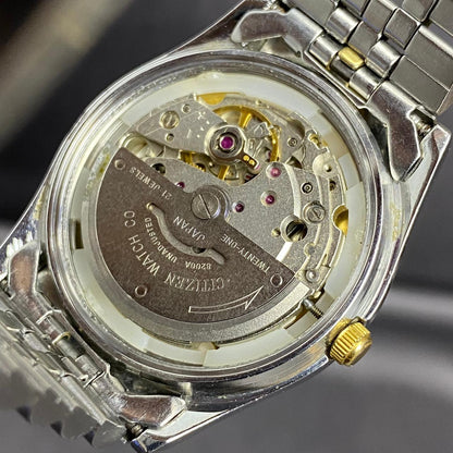 RARE Citizen President Automatic Eagle Gold Dial Day Date Two Tone JDM Watch Men