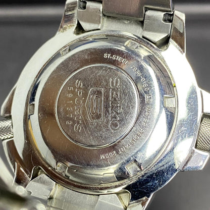 Rare Seiko 5 Sports SKZ209 Automatic Atlas Map Meter Land Shark Blue Dial Watch