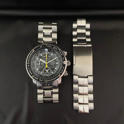 RARE Seiko Pilot Flight master SNA411P1 Chronograph 7T62-0EB0 Black Watch 2007's