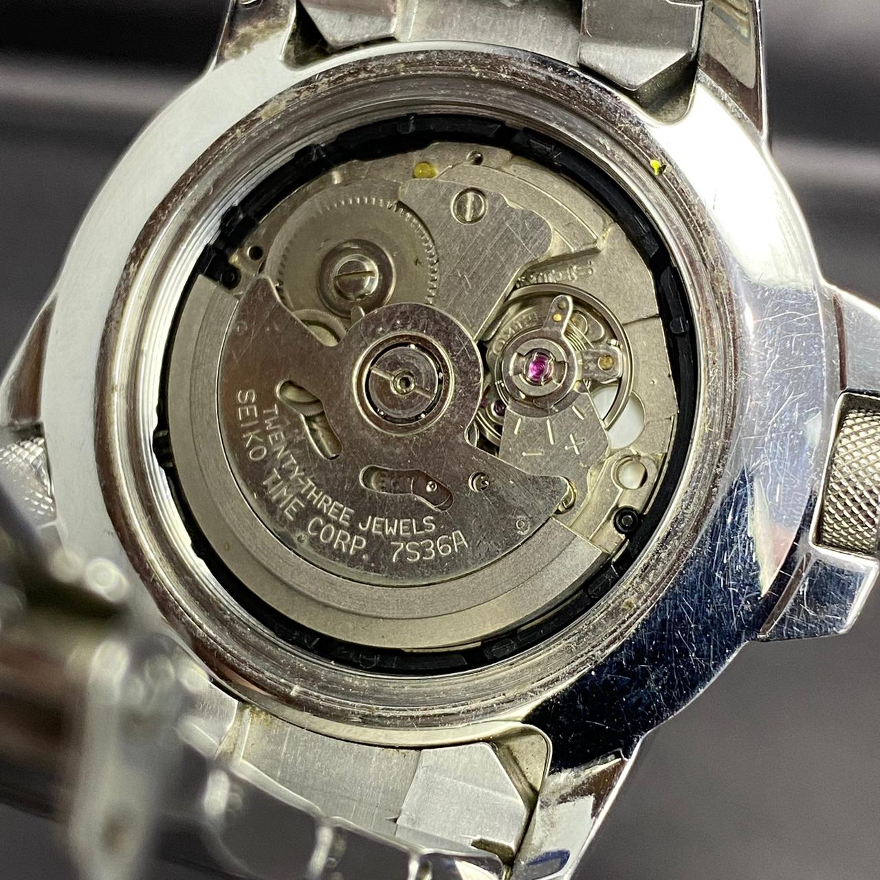 Rare Seiko 5 Sports SKZ209 Automatic Atlas Map Meter Land Shark Blue Dial Watch