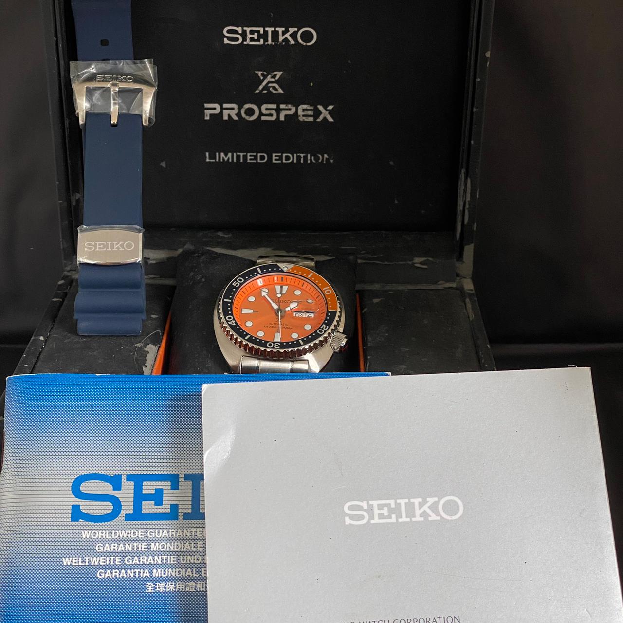 RARE Seiko Prospex SRPC95K1 Diver Orange Turtle Asia Limited Edition Watch NOS