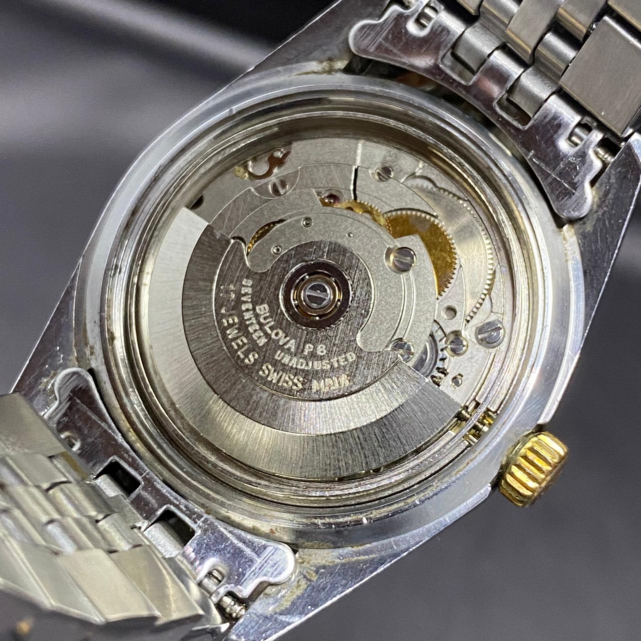 Rare Bulova Super Seville Calender Automatic Date Two Tone Gold Dial Watch Men