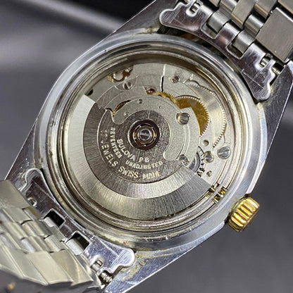 Rare Bulova Super Seville Calender Automatic Date Two Tone Gold Dial Watch Men