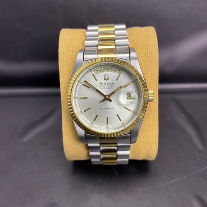 RARE Bulova President Super Seville Two Tone Automatic Gold Vintage Watch Men