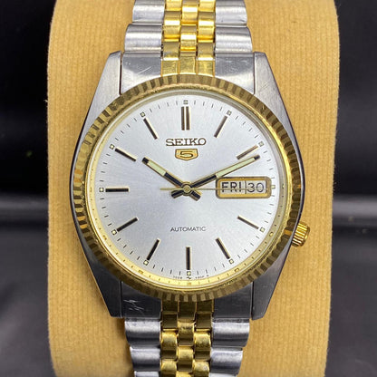 RARE Seiko President SNXJ90 Automatic 7S26-0500 White Dial TwoTone Vintage Watch