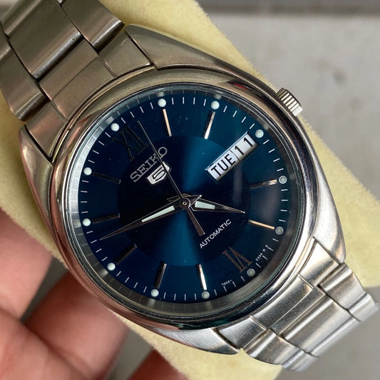 RARE Seiko 5 SNXA21 Automatic 7S26-0430 Green Jade Dial Roman Vintage Watch Men