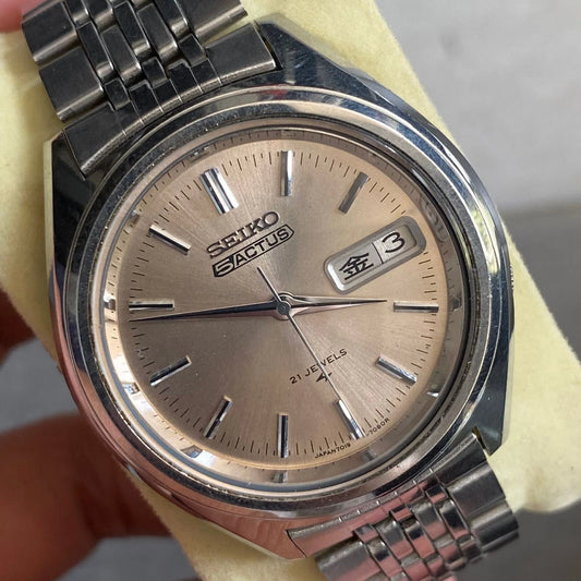 Rare Seiko 5 Actus Automatic Salmon Dial Day Date 21Jewels JDM Watch Vintage Men | eBay