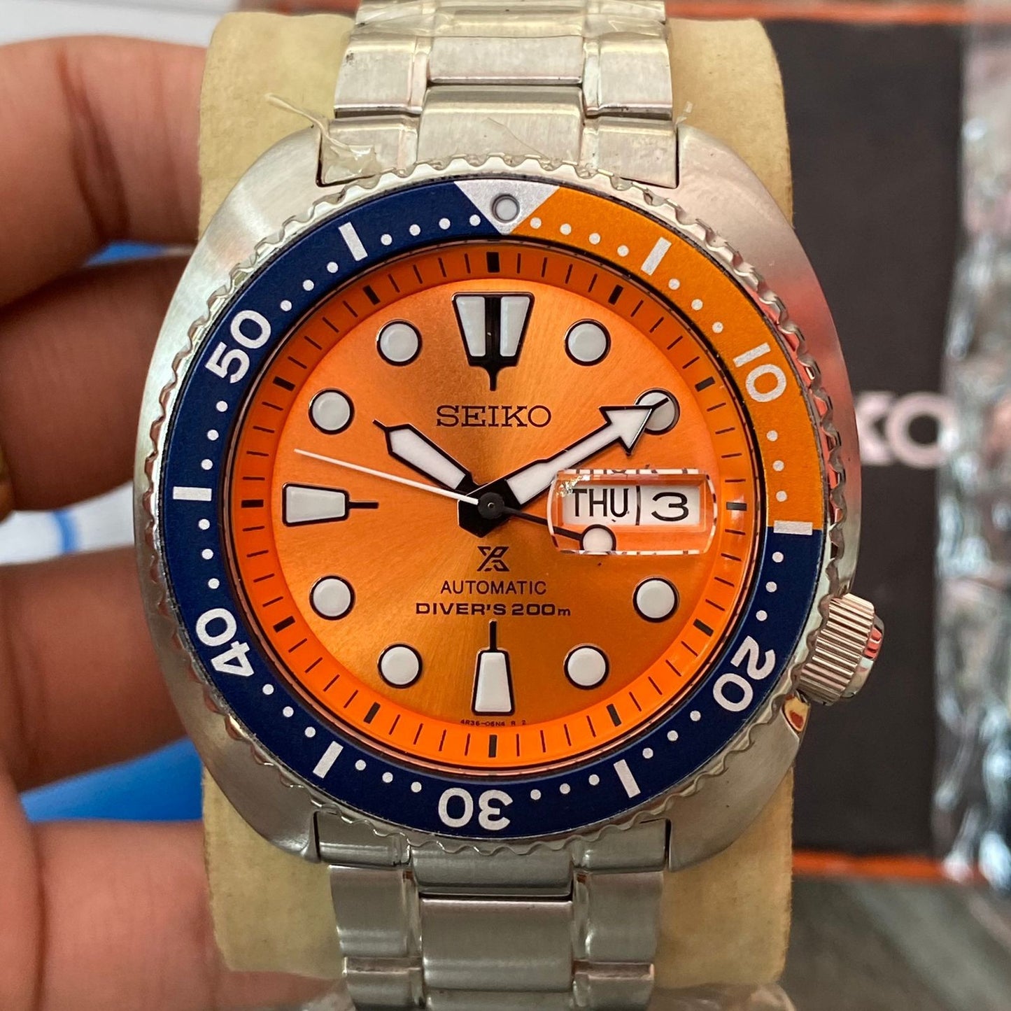 RARE Seiko Prospex SRPC95K1 Diver Orange Turtle Asia Limited Edition Watch NOS
