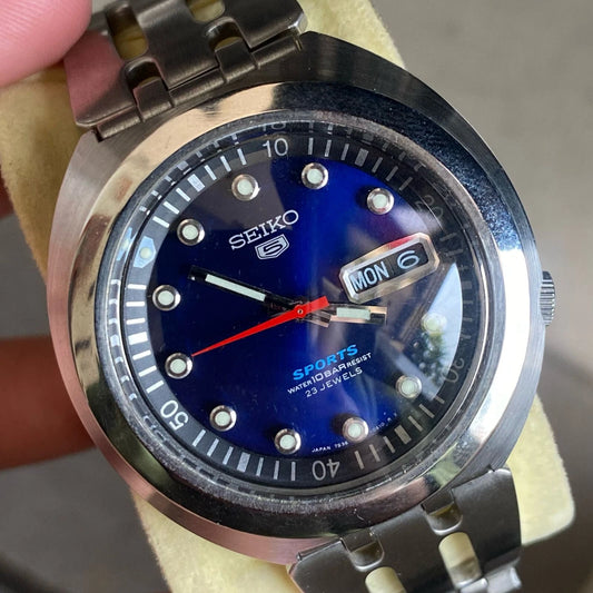 RARE Seiko SBSS011 Sushi Roll Reissue Automatic Day Date Blue Dial Vintage Watch