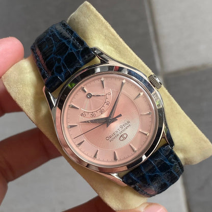 Rare Orient Star Power Reserve Indicator Automatic EW00-C1 Salmon Dial Mid Size