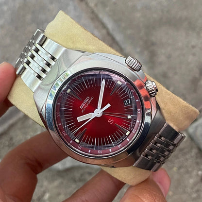Rare Seiko SUS SCFF007 GMT Red Dial Automatic Hi-Beat Date Vintage Watch Men