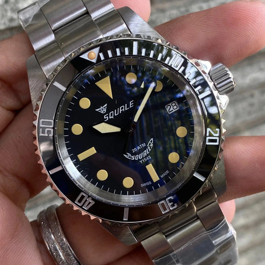 RARE SQUALE 20 Atmos Ceramic Bezel Automatic ETA Swiss NOS
