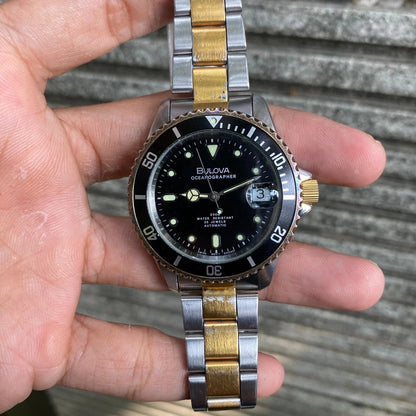 RARE Bulova Oceanographer Automatic ETA Swiss Diver Watch Men