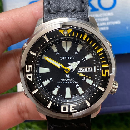 Rare Seiko Prospex SRP639 Yellow Fin Baby Tuna Black Dial Diver Watch Fullset