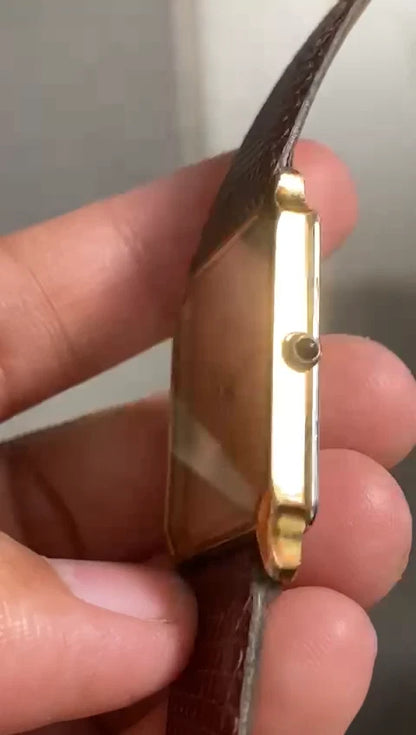 Rare Seiko Dolce Quartz Tank Gold Thin Index Baton Antimagnetic Vintage Watch