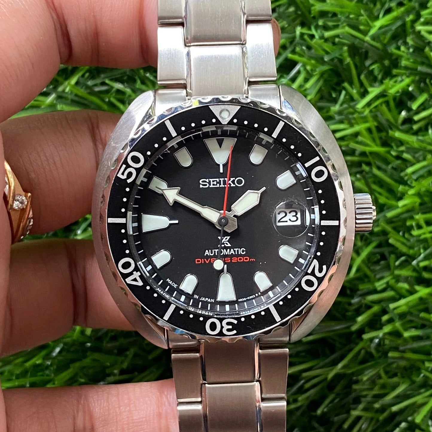 Rare Seiko Prospex SBDY085 Automatic 4R35 Turtle Scuba Black Dial Diver Watch