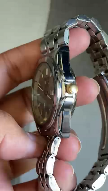 RARE Seiko Superior Automatic Gray Dial Whirlpool Day Date Vintage Men Watch