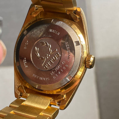 Rare Solvil et Titus President Day Date Gold Automatic Swiss Watch Vintage Men