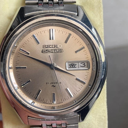 Rare Seiko 5 Actus Automatic Salmon Dial Day Date 21Jewels JDM Watch Vintage Men | eBay