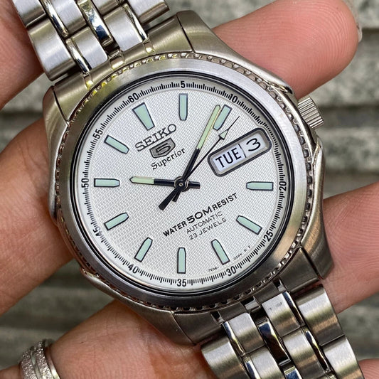 RARE Seiko 5 Superior SKZ047 Texture Dial Automatic 7S36 Vintage Watch