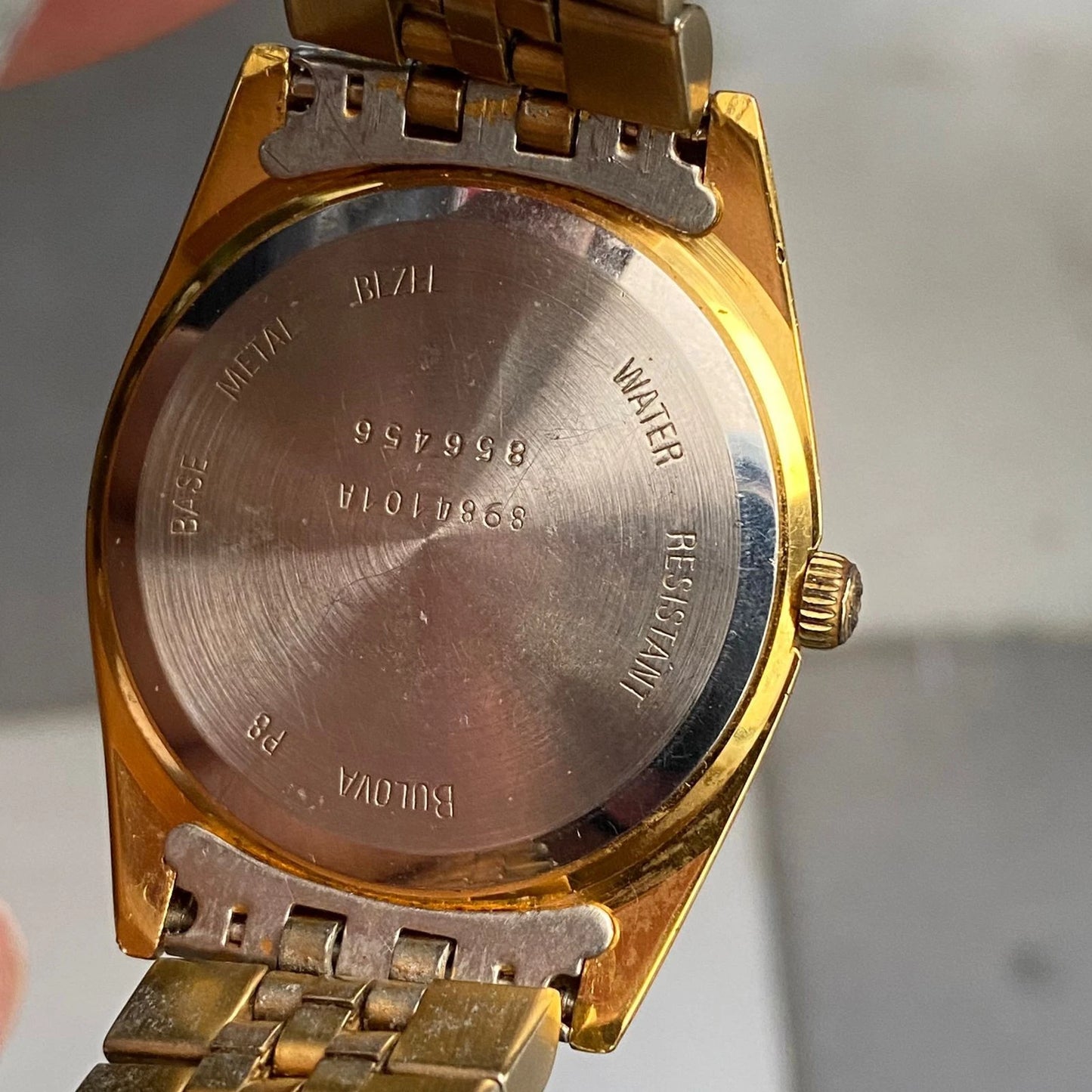 Rare Bulova President Super Seville Quartz Gold Dial Day Date Vintage Watch Men