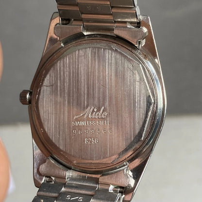 Rare Mido President Quartz  Datoday Ocean Star Index Diamond Vintage Watch Men