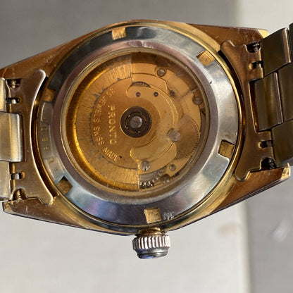 Rare Pronto Tropic Master President Automatic ETA Swiss Gold Dial 25J Vintage