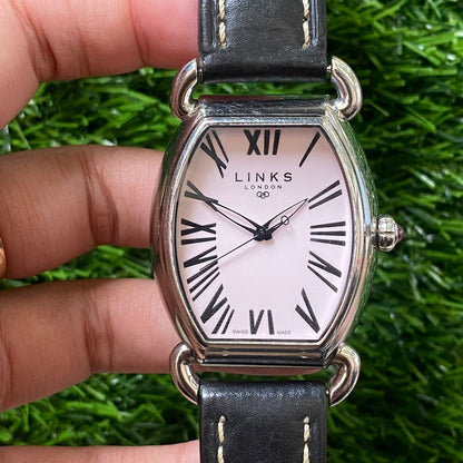 Rare Links of London 6020 0332 Driver Roman Index White Dial Quartz Swiss Watch