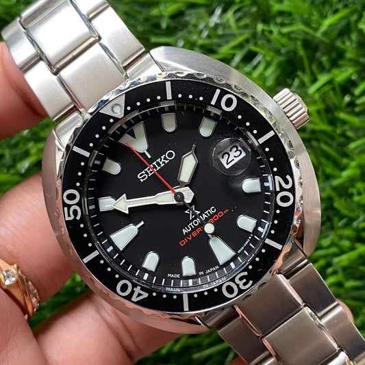 Rare Seiko Prospex SBDY085 Automatic 4R35 Turtle Scuba Black Dial Diver Watch