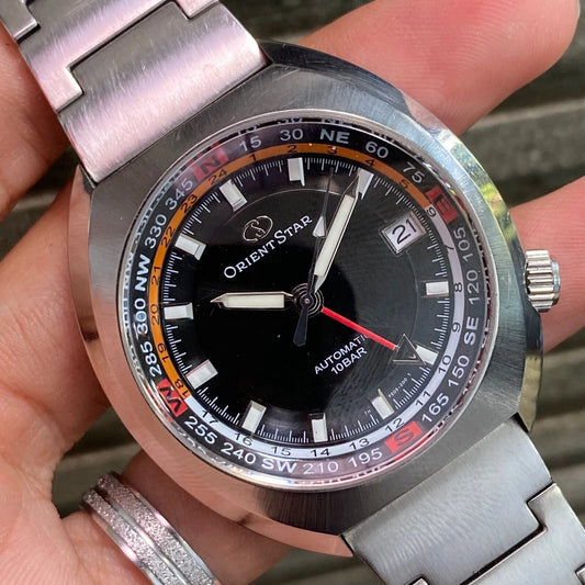 RARE Orient Star GMT WZ0091FE Automatic Date Black Dial Men Watch Vintage